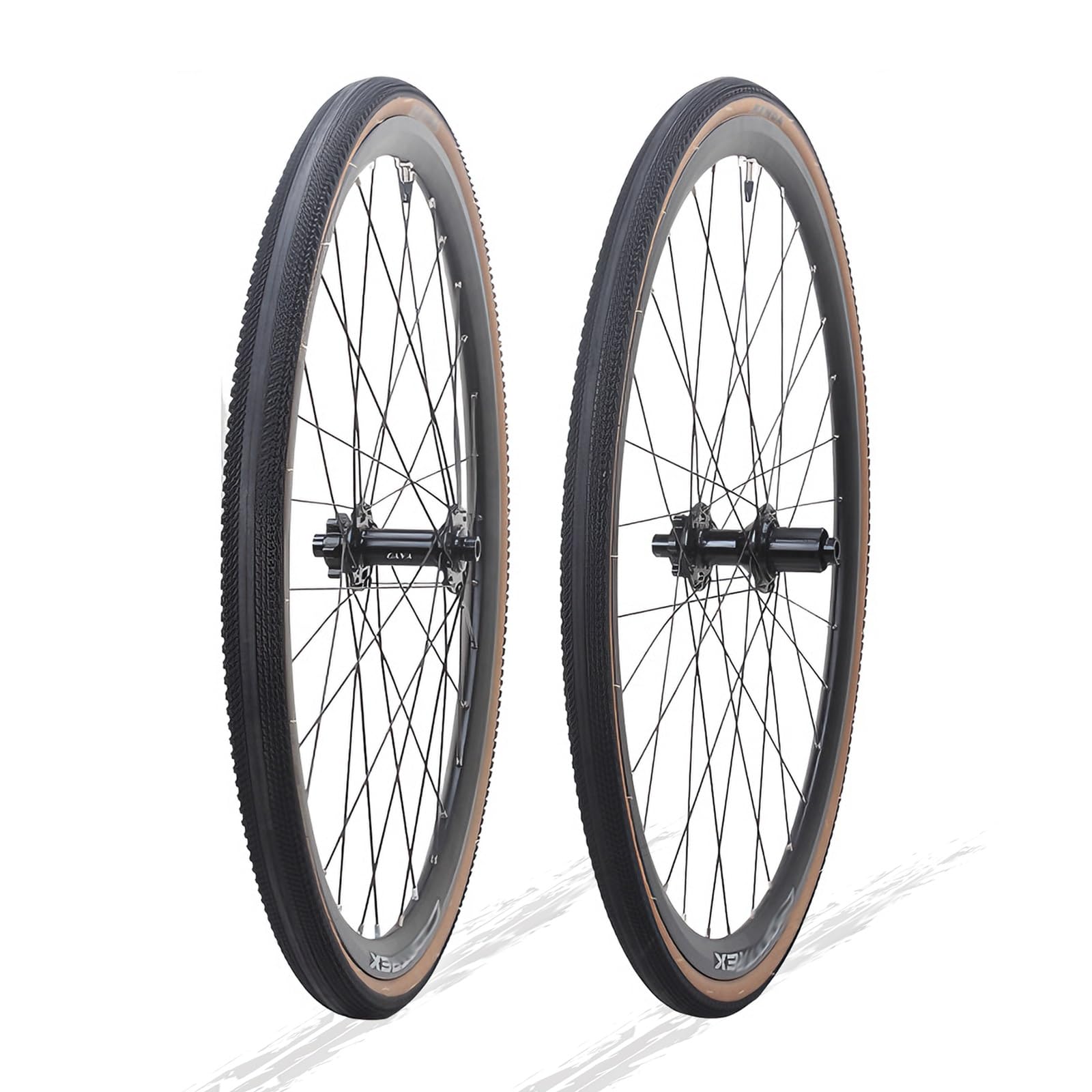 ZXGSXIOU 700C Road/Gravel Bikes Wheels Thru Axle 12X100mm/12X142mm Aluminum Alloy Wheelset With Inner Tube And Outer Tire Disc Brake 32H Hubs For 7/8/9/10/11/12 Speed Cassette 120 Clicks