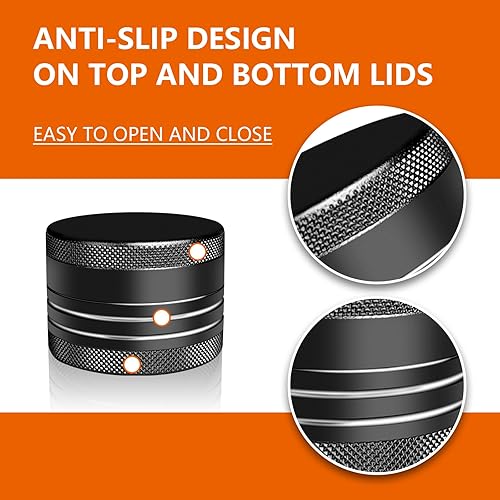 Miniatura 3 de Pastillero pequeño, portátil, diario, pequeño, para píldoras, contenedor pequeño de píldoras, redondo de aleación de aluminio, recipiente pequeño