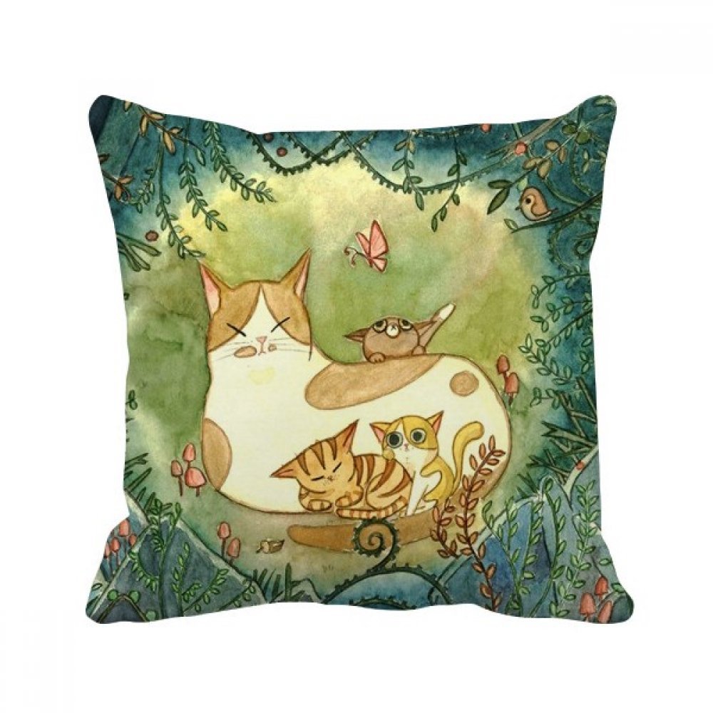 Coussin de chat multicolore en carré de 40x40cm pour décoration de canapé de salon moderne