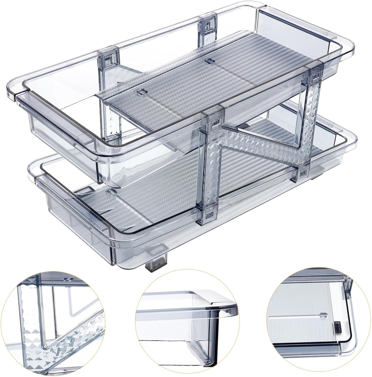 Cabilock Beverage Can Dispenser Organizer Dual Rolling Drink Holder for Refrigerator Versatile Storage for Beer and Soda Design for Easy Viewing for Kitchen and Bar Use