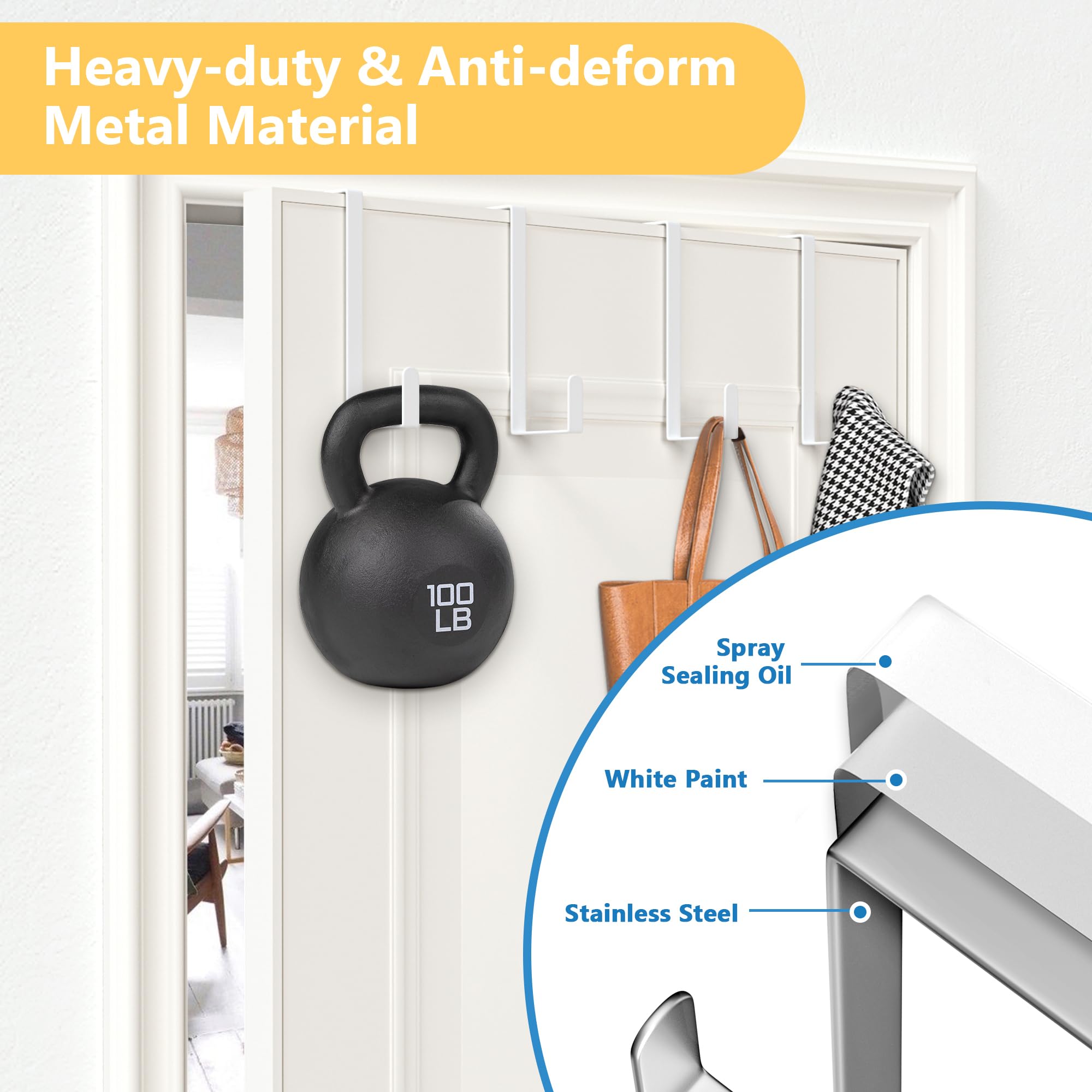 6" Over The Door Hooks - 10 Pack -5