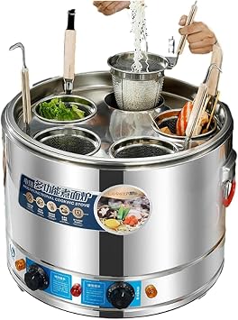 Pasta Cooker Stainless Steel Pasta Pot Commercial Pasta Cooker, Electric Energy Saving Noodle Cooker Bottom Rapid Heating with WYQDP240319Color,Size4Holes