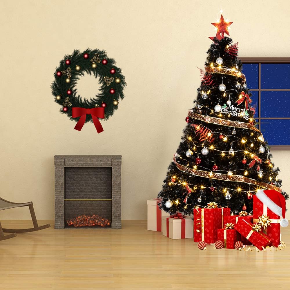 OMAZOOM 6ft 1600 Branches PVC Christmas Tree Black