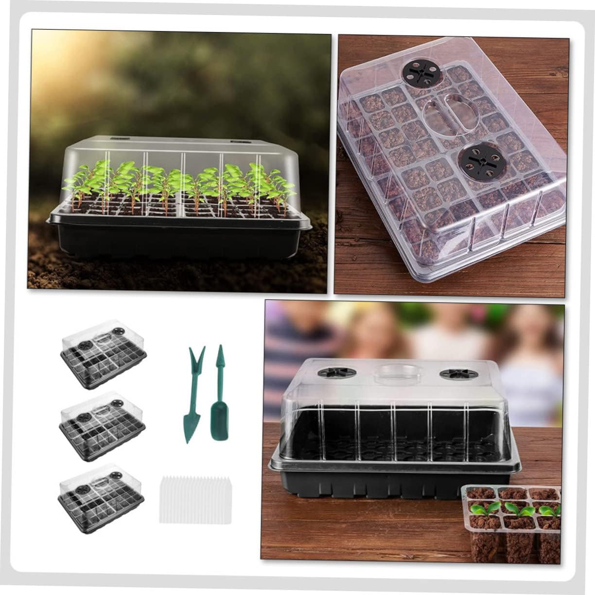 1set Plant Germination Trays Cell Nursery Growing Trays Sowing Tools for Optimal Growth Warm Environments for Vegetables Flowers and