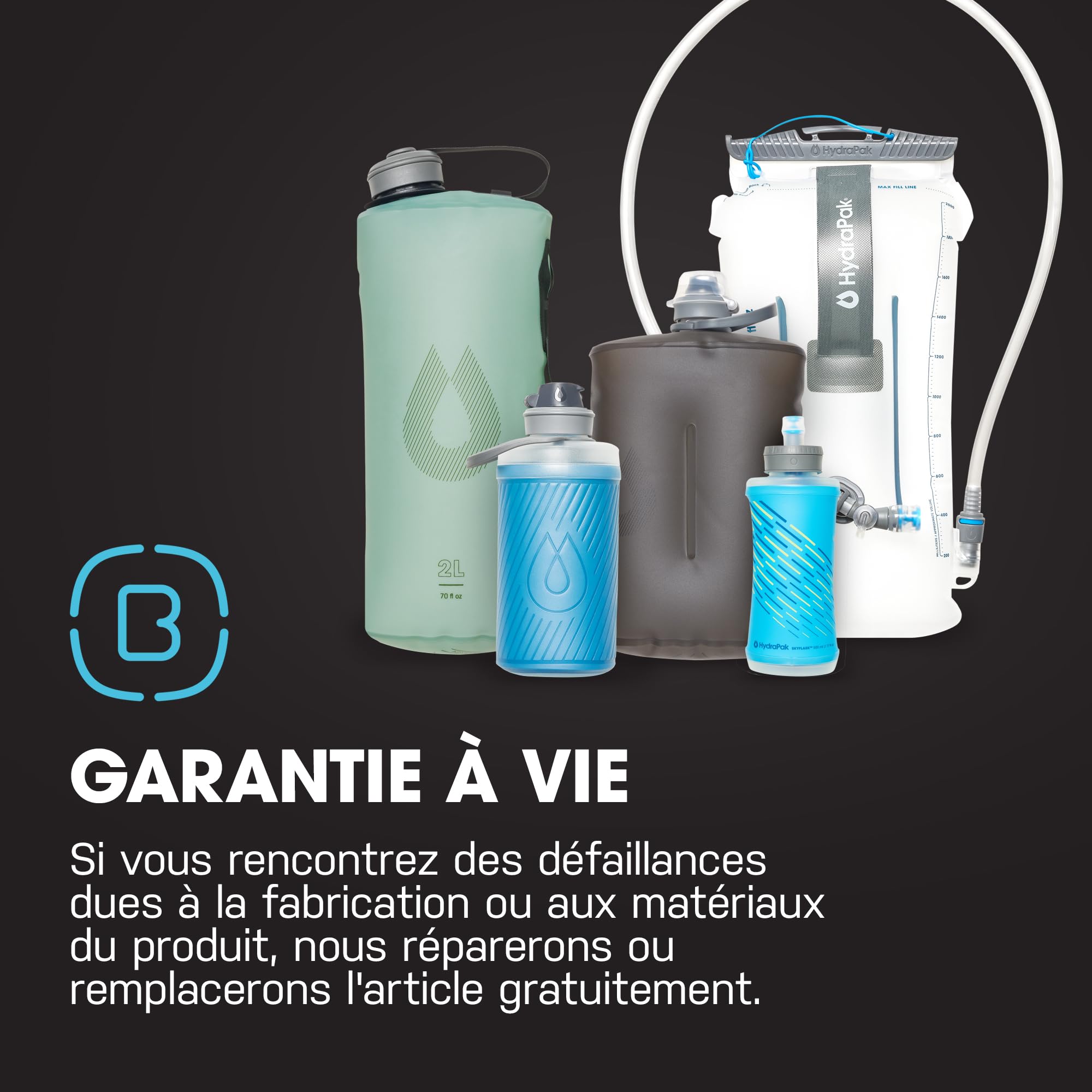 Bouchon filtrant HydraPak UltraFlask+ - Accessoire de filtration de l'eau - débit rapide - parfait pour le trail, la randonnée, les sports d'endurance, le camping, gris