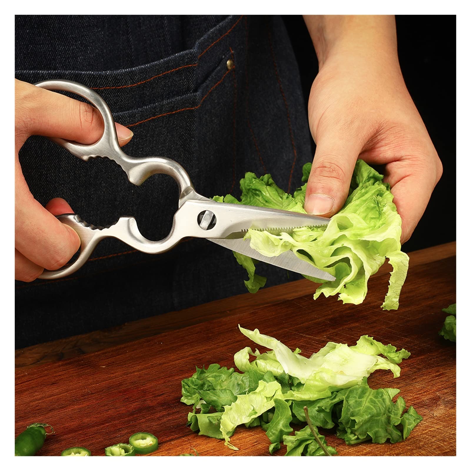 Forbici da cucina Forbici da cucina multifunzionali Forbici in Acciaio INOX lavabili Noce Osso di Pollo (Forbici staccabili) (Forbici staccabili Q)