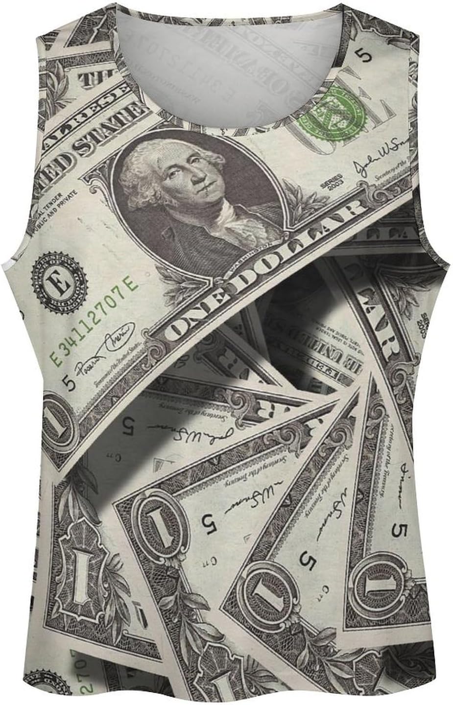 Bills Cash Dollars Mens Tank Tops Sleeveless Muscle Shirts Beach Casual Gym Shirt Vest Tee Tops