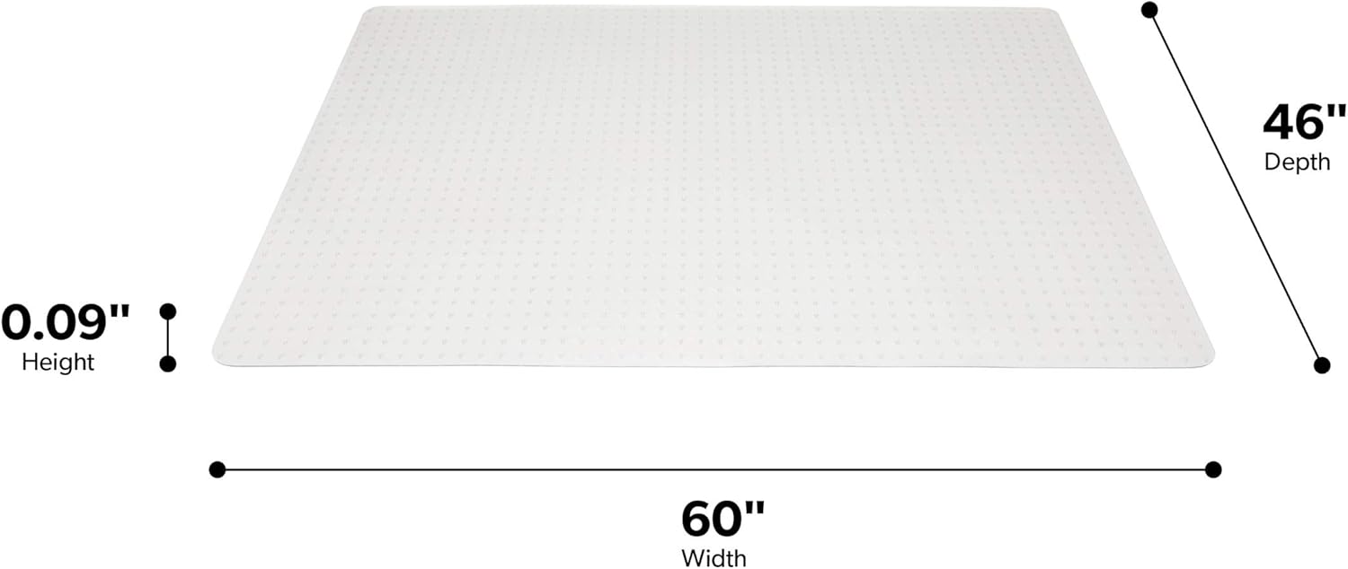 OFM ESS Collection Chair Mat for Low Pile Carpet, 46" X 60", Clear : Office Products
