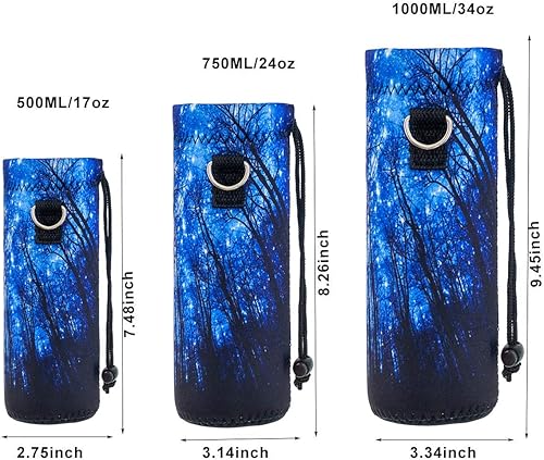 Miniatura 3 de Funda de neopreno para botella de agua, 16.9 fl oz, 25.4 fl oz, 33.8 fl oz, funda de neopreno para botella de agua, bolsa con correa de hombro