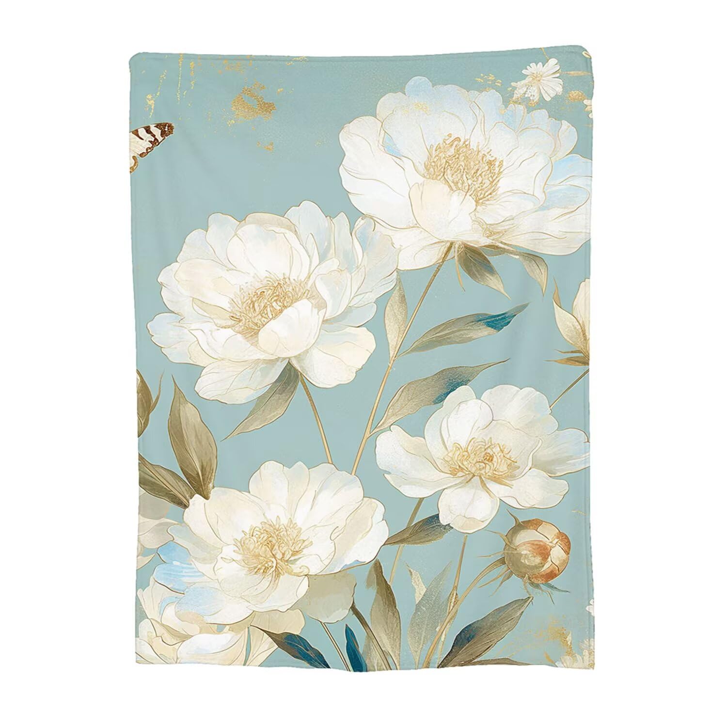 Couverture flanelle moelleuse blanche 100x150cm hypoallergénique et légère