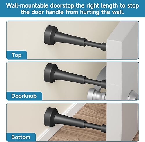 Miniatura 7 de 3 topes de puerta de resorte, topes de puerta de aluminio para parte inferior de la puerta, tecnología de absorción de golpes hidráulicos, punta de