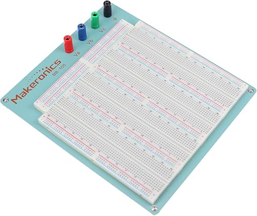 Miniatura 4 de Makeronics 3220 Tie-Points Solderless Breadboard con la placa trasera de aluminio azul para el prototipo de circuito/Arduino/Raspberry Pi