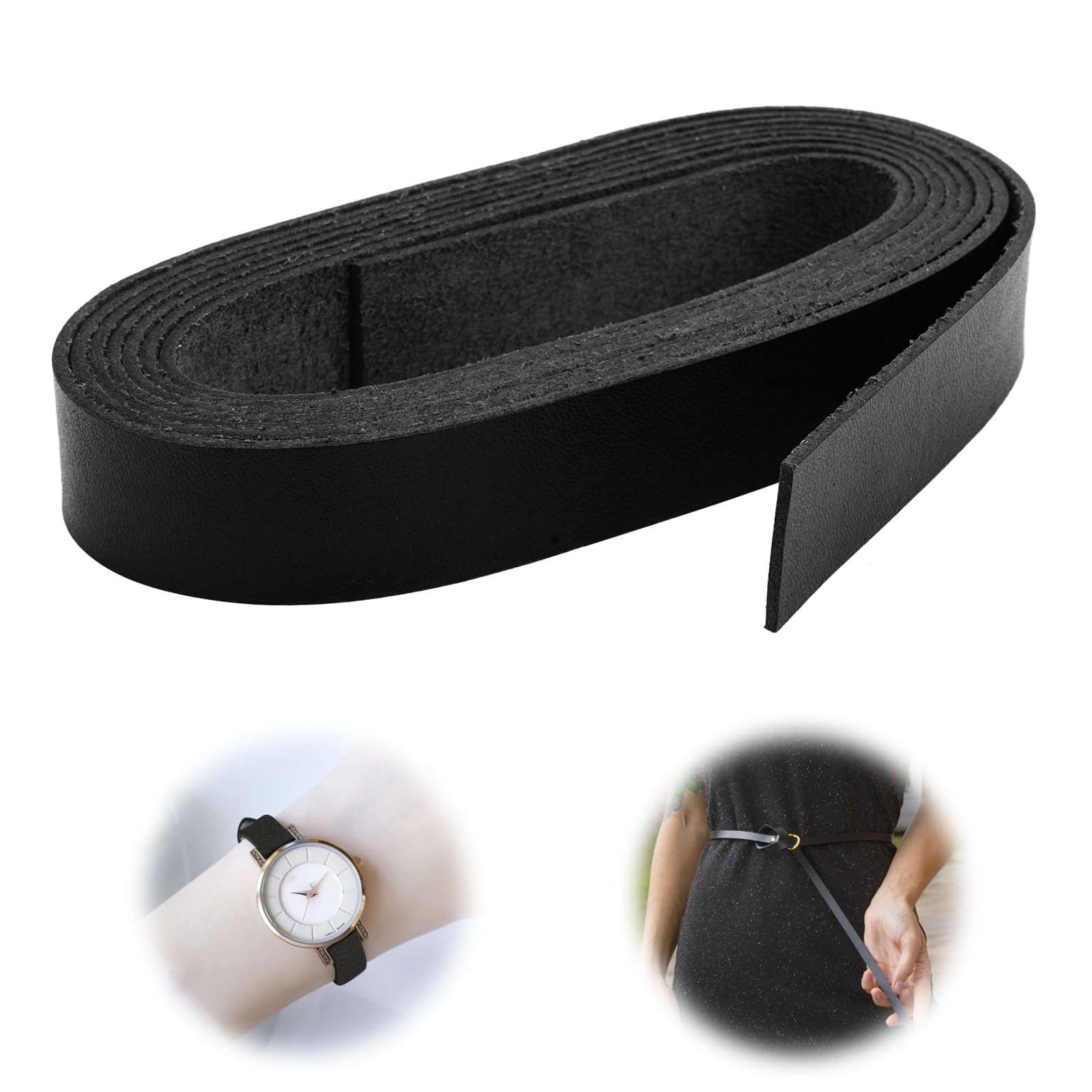 Laniere Cuir 2cm X 2 m Sangles Plates en Cuir, Lanière Cuir au Metre | pour Bricoler des Ceintures, des Serre-Tailles, des Bracelets De Montre, des Ceintures Tressées, Bien d'autres Choses Encore
