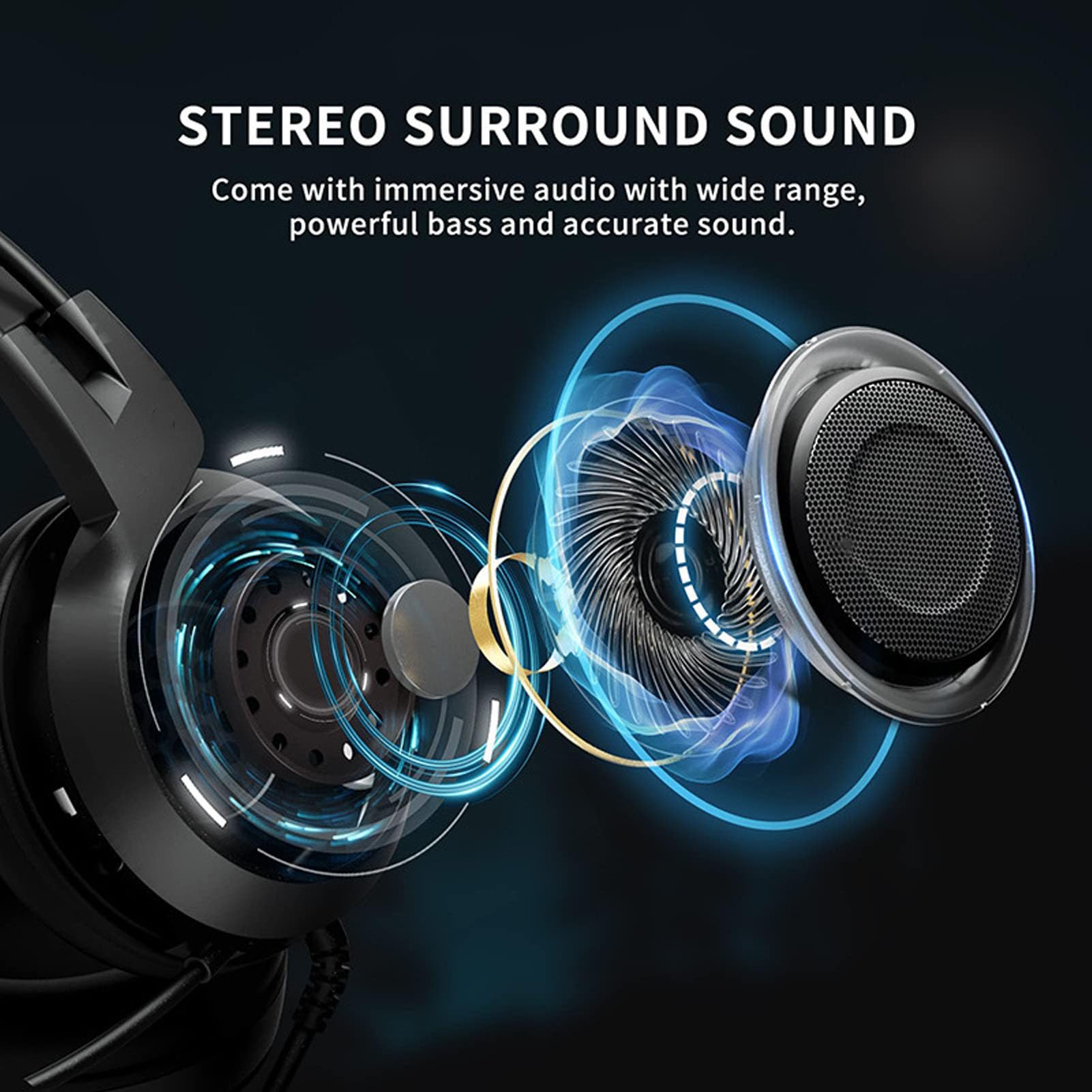 BONKZEBU Auriculares Estéreo con Reducción de Ruido para Juegos, Bonitos Auriculares Supraaurales con Micrófono, Altavoces Premium de 40 Mm para Teléfono PC, Diadema Ajustable para Niños (Negro)