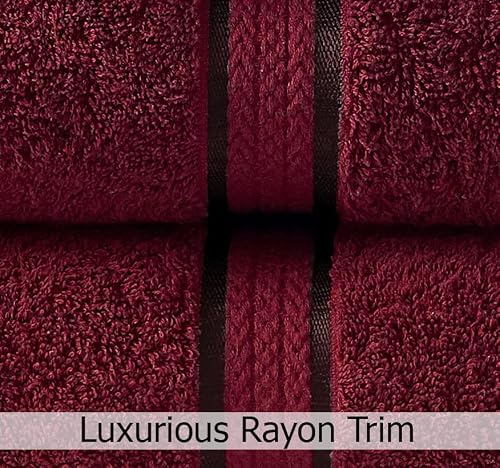 Cotton Craft Ultra Soft 6 Piece Towel Set - 2 Oversized Large Bath Towels,2 Hand Towels,2 Washcloths - Absorbent Quick Dry Everyday Luxury Hotel Bathroom Spa Gym Shower Pool - 100% Cotton - Burgundy #TOP1