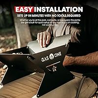 Vista 6 de GasOne 15” Portable Charcoal Grill – Foldable BBQ Grill – Camping Grills for Backyard, Bonfire, Patio – Heavy-Duty Portable Fire Pit – Camp Cooking