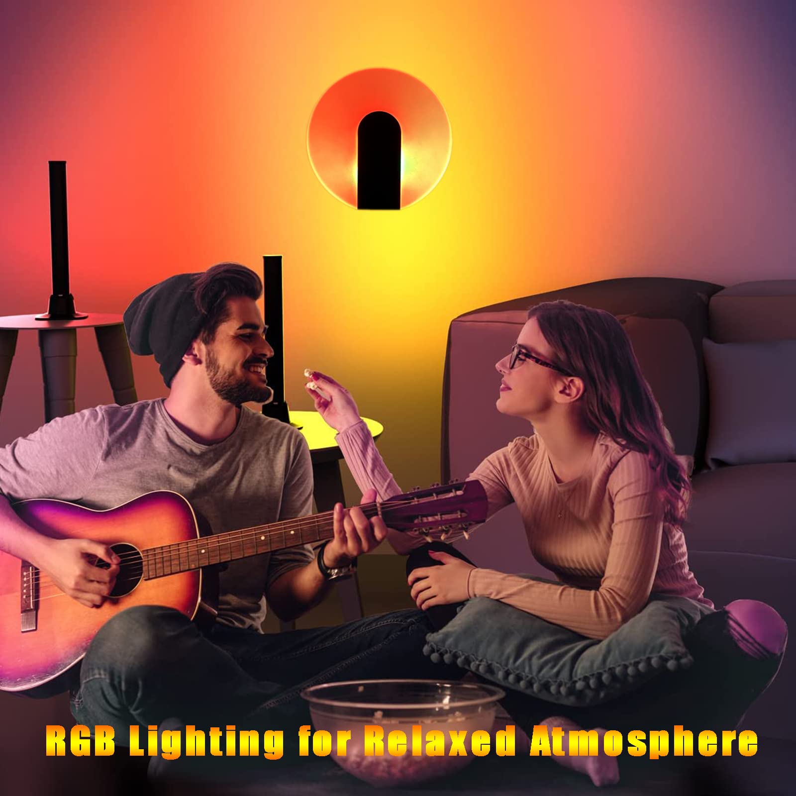 Applique Da Parete 2 Pezzi Con Telecomando – Luce RGB Dimmerabile E Timer – Batteria Ricaricabile USB Per Bagno, Scala E Soggiorno