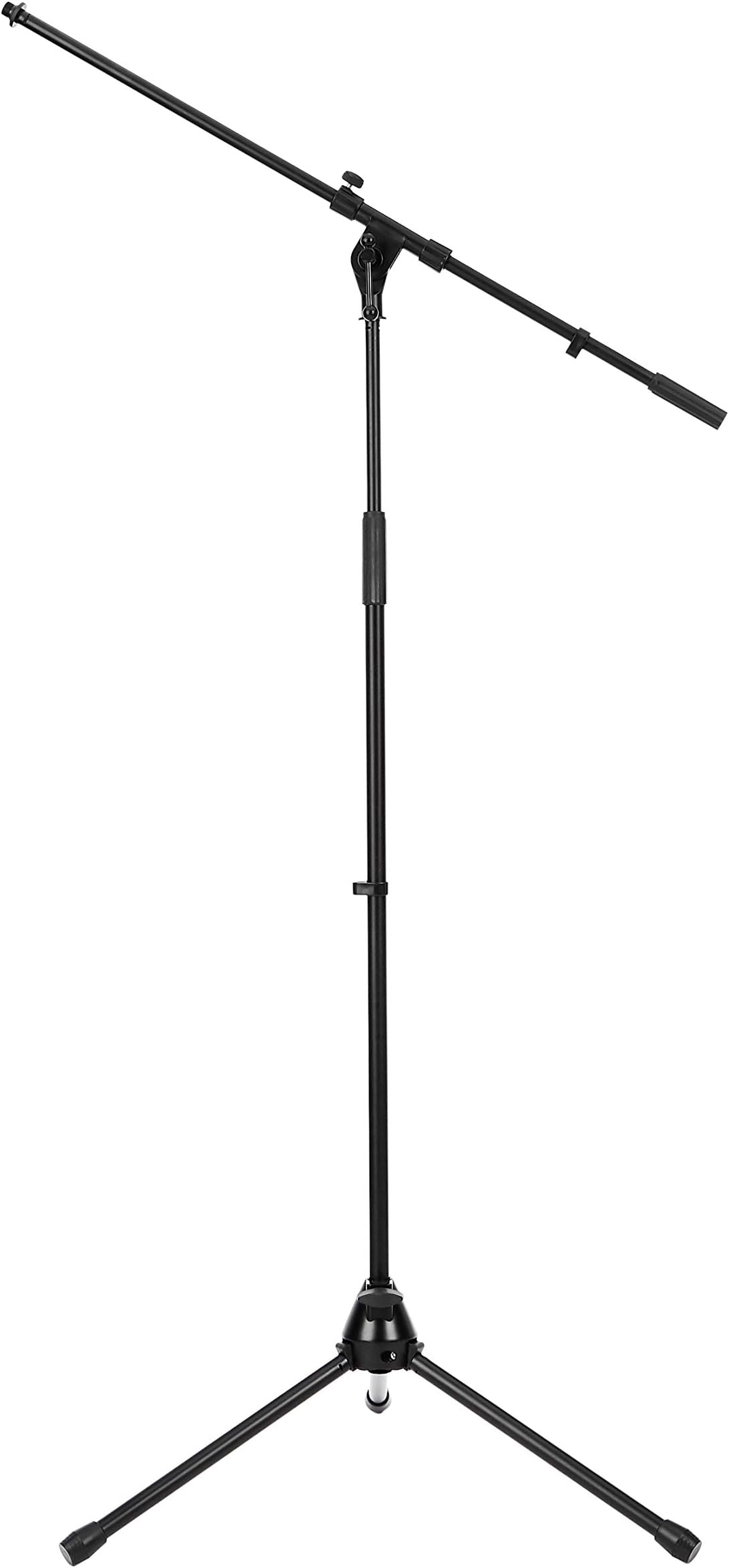 Amazon Basics Tripod Boom Microphone Stand - Height-Adjustable with Metal Base - 3.3 - 5.6-Foot, Black