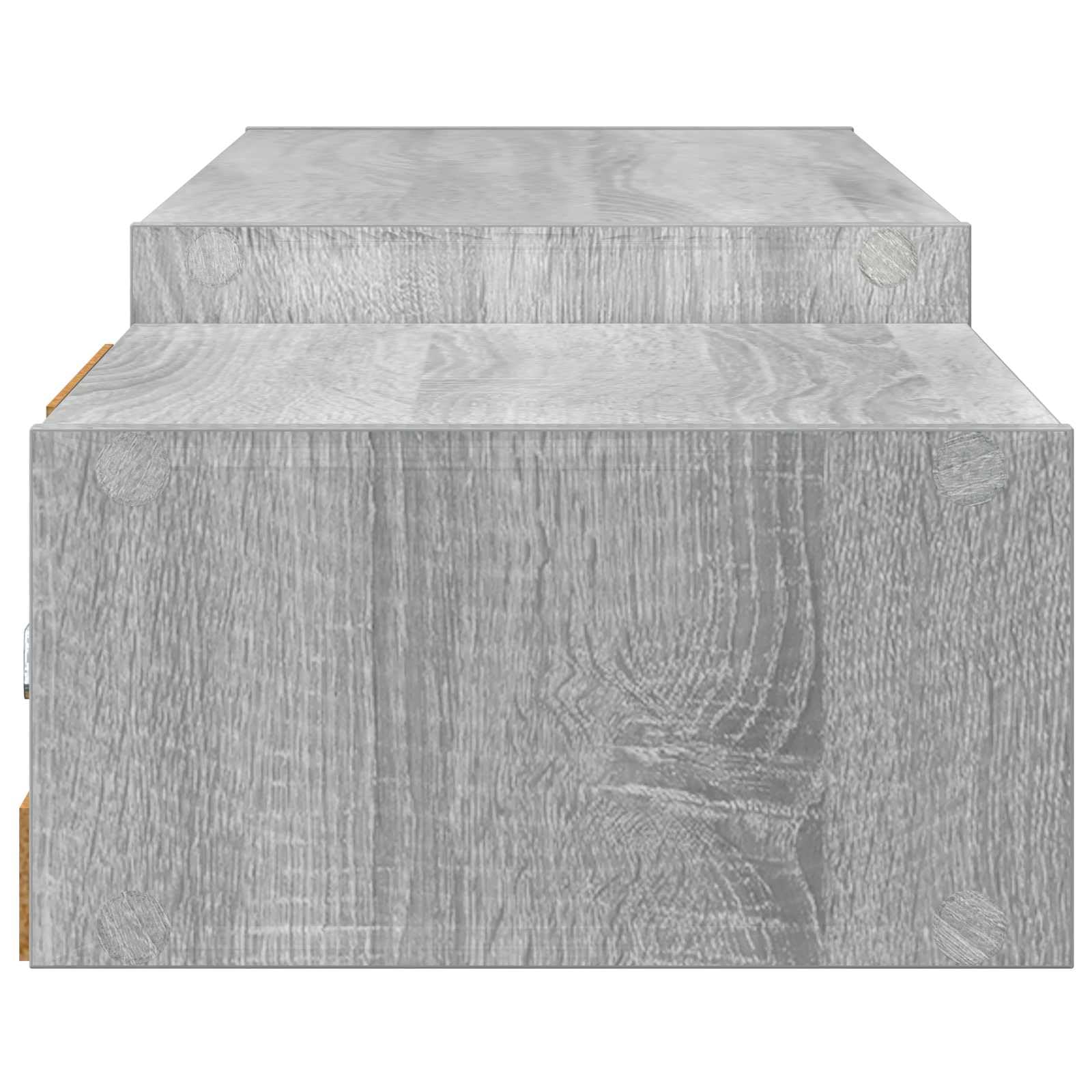 Makastle Wandmontierter TV-Schrank aus Holzwerkstoff mit Wandhalterung, 3 Regale, 180 x 28 x 21 cm, Rechteckig