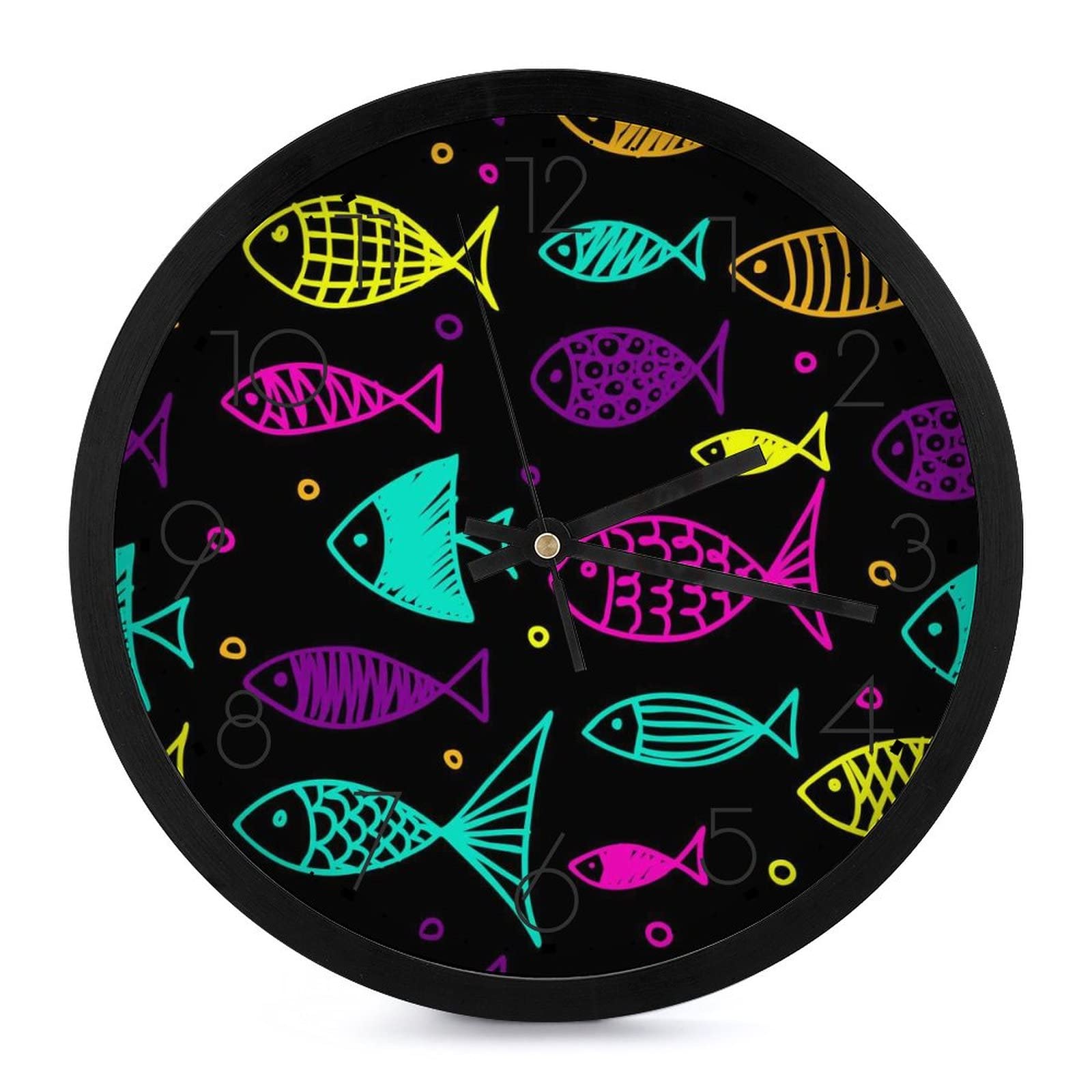 Horloge murale poisson haut de gamme pour salon contemporain