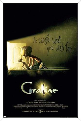 Trends International Coraline - Póster de pared con texto en inglés Be Careful