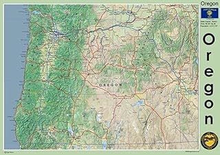 Oregon State Map - 23.3 x 16.5 inches – Paper Laminated