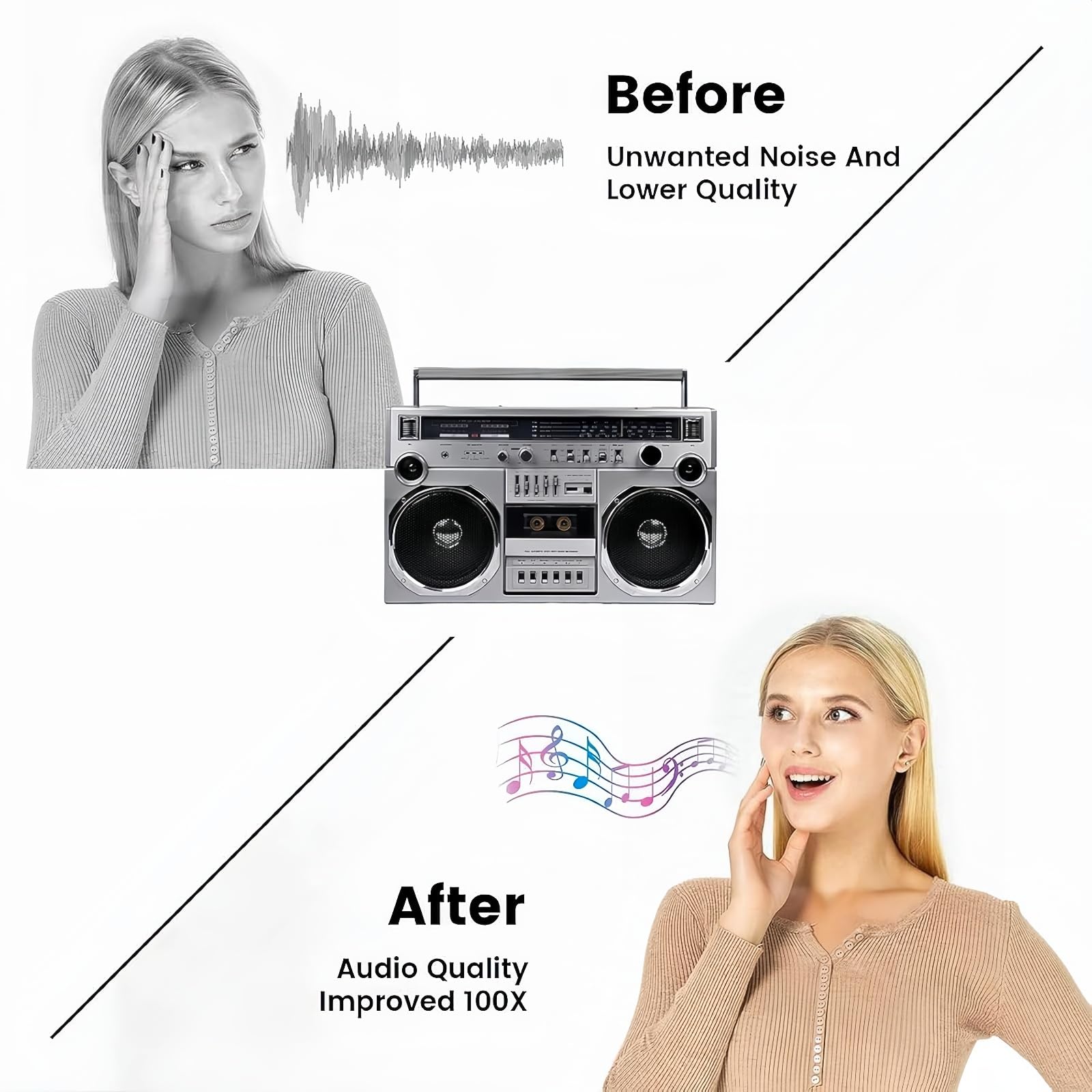 Kit d'entretien de tête de cassette, nettoyeur de cabestan et démagnétiseur pour lecteur cassette, entretien humide