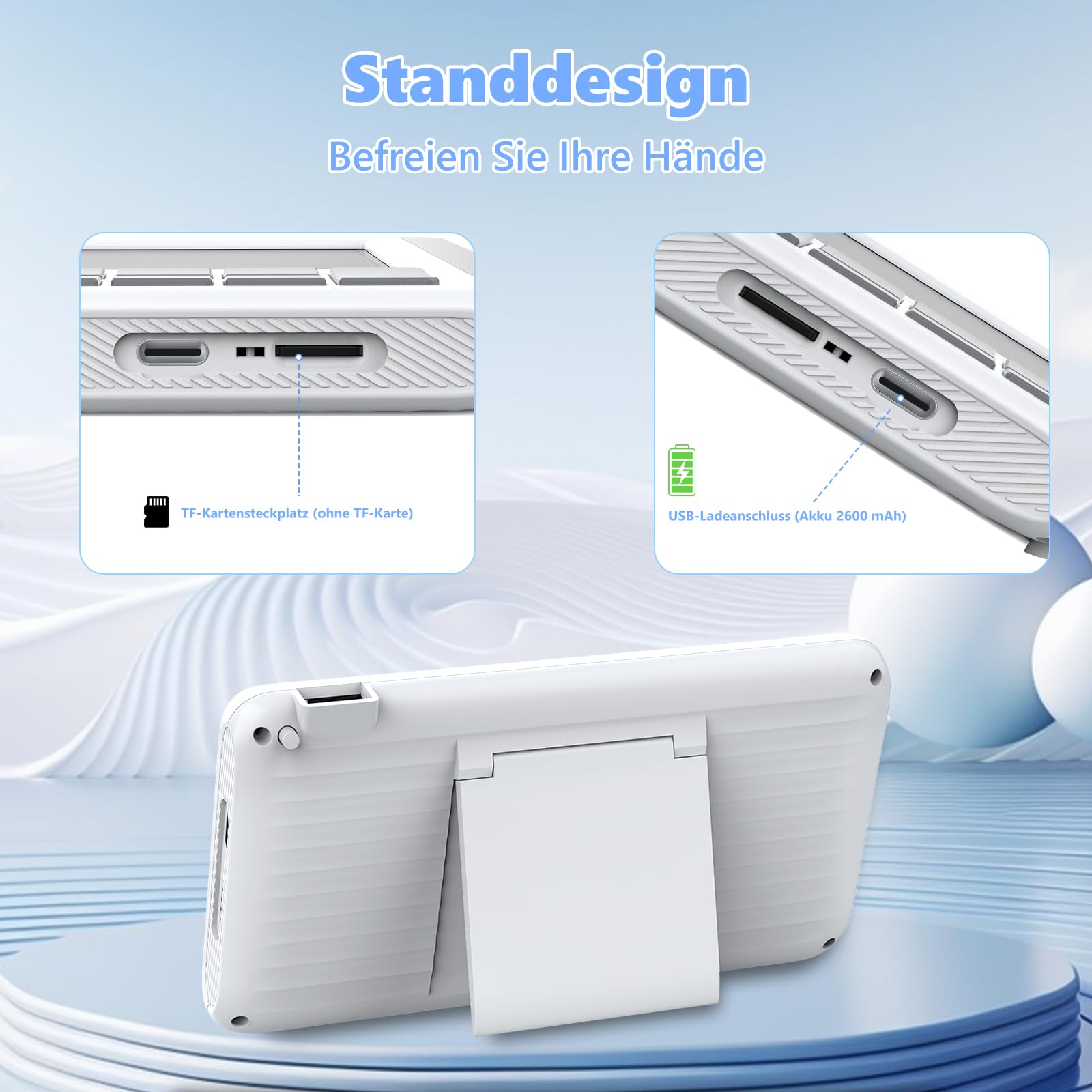 Ohrenschmalz Entferner Otoskop, AZHE Ohrenreiniger Mit 4.3-Zoll HD IPS- Bildschirm, NO WIFI Ohrreiniger mit Kamera, 3,9mm Ohrreiniger für erwachsene, Weiß