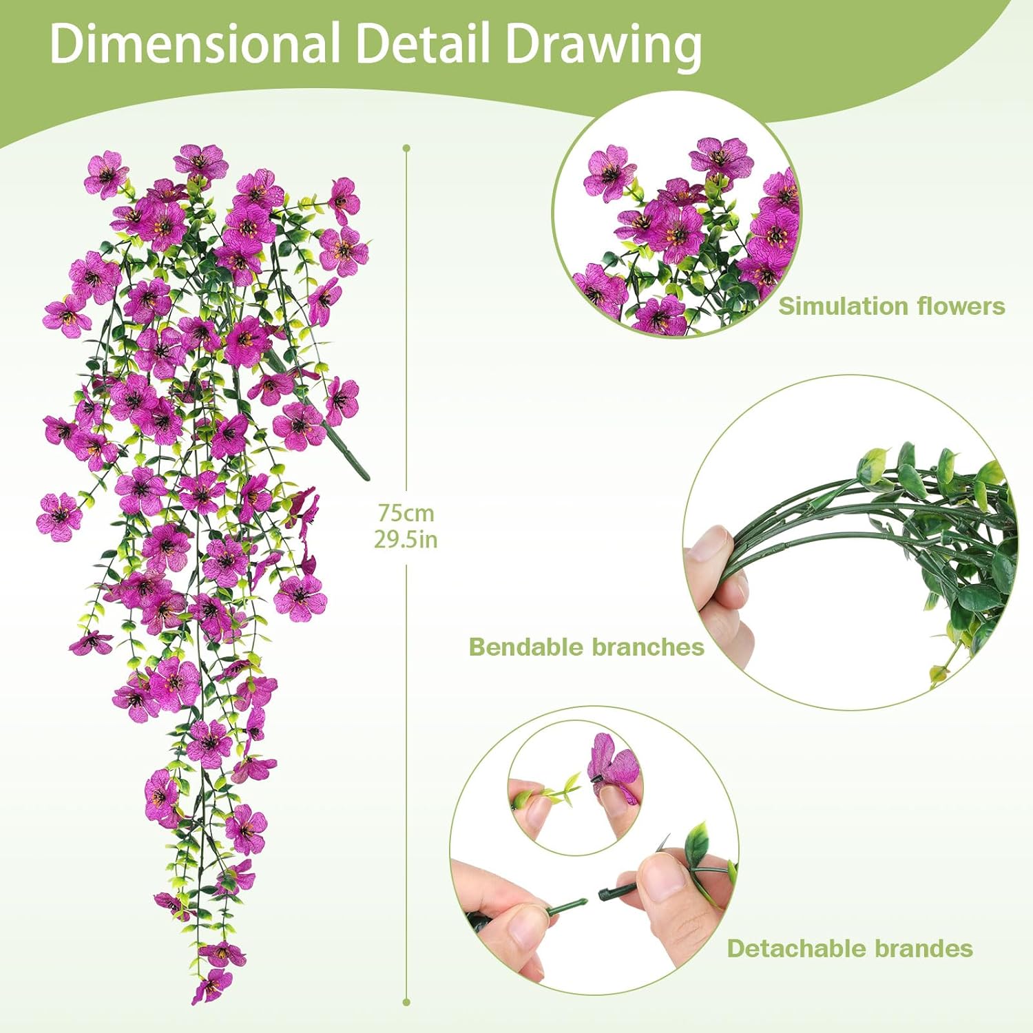 Artificial Flowers for Outdoors Spring Decor, 6 Bundles UV Resistant Realistic Fuax Silk Hanging Flowers, Fake Plants for Planter Indoor Outside Garden Porch Patio Balcony Yard Farmhouse