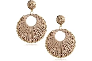 Captivating Raffia Coffee Earrings