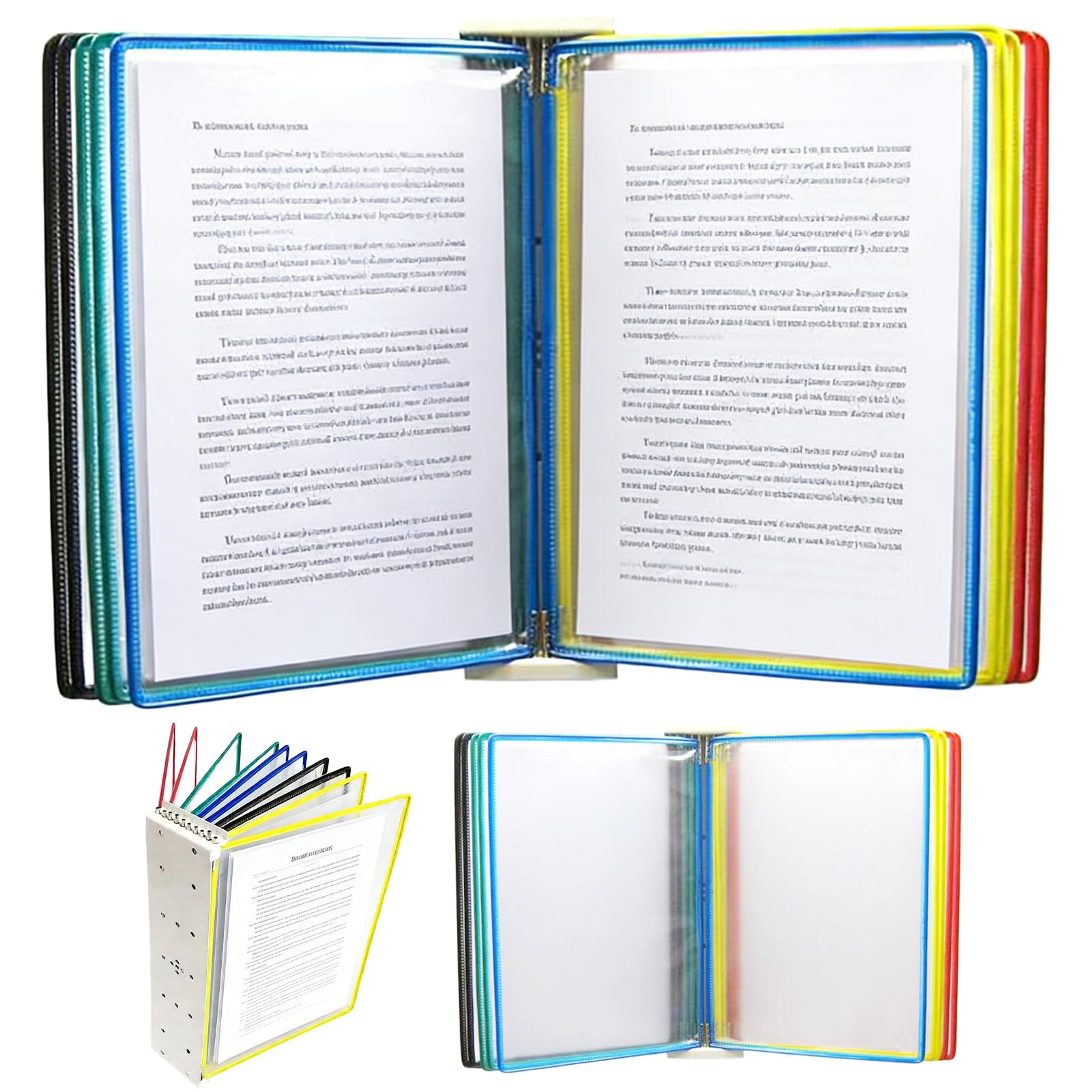 Porte Document Mural A4, Affichage Mural avec 10 Pochettes A4, Présentoir Multicolore pour Documents