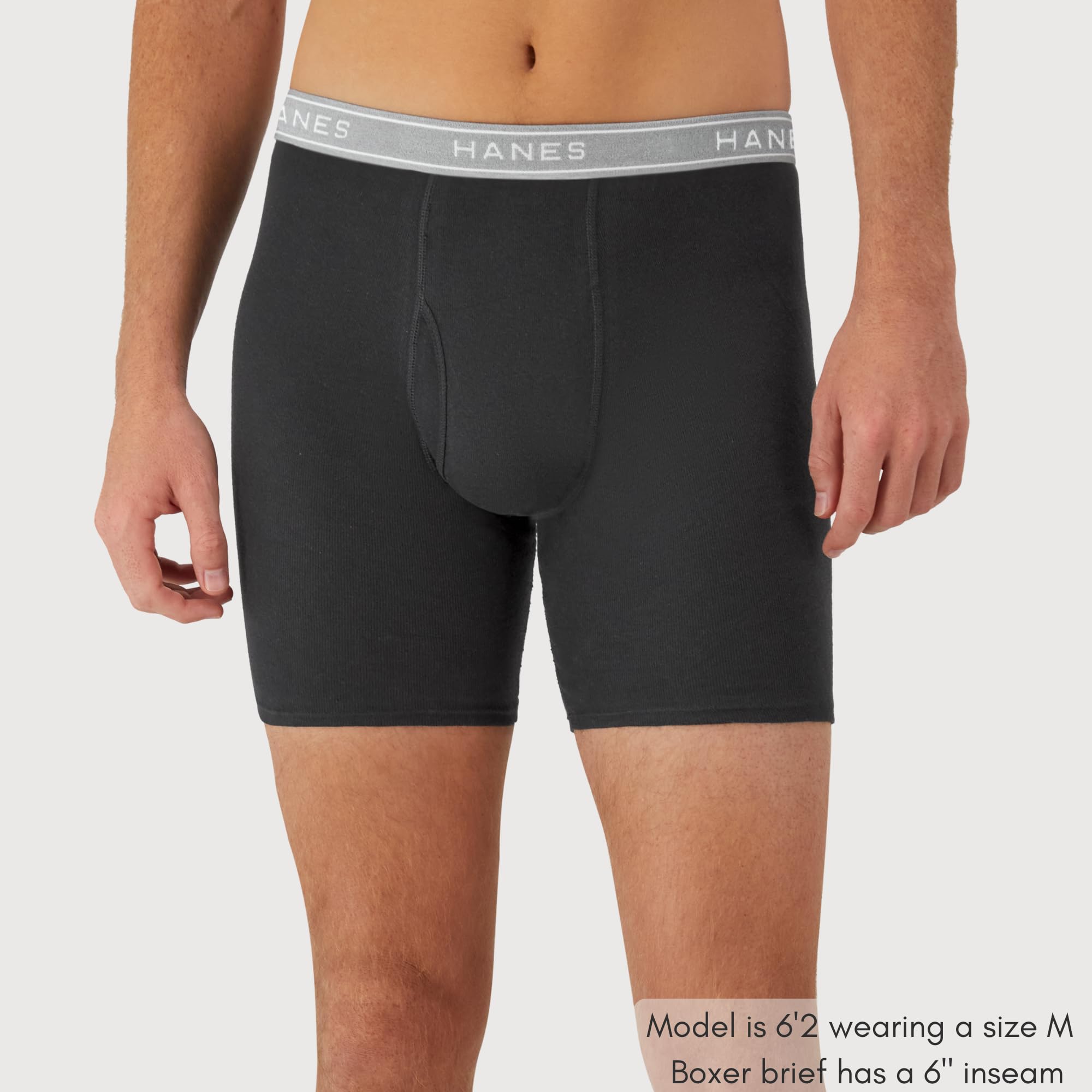 Hanes mens Underwear Boxer Briefs Pack, Cool & Breathable Cotton Moisture-wicking Underwear for Men, No Ride Up - 2