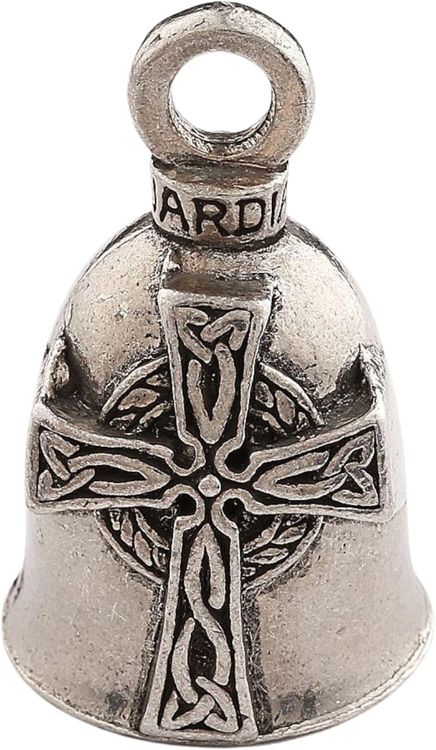 Guardian Bell Celtic Good Luck Bell w/Keyring & Black Velvet Gift Bag | Motorcycle Bell | Lead-Free Pewter | Made in USA