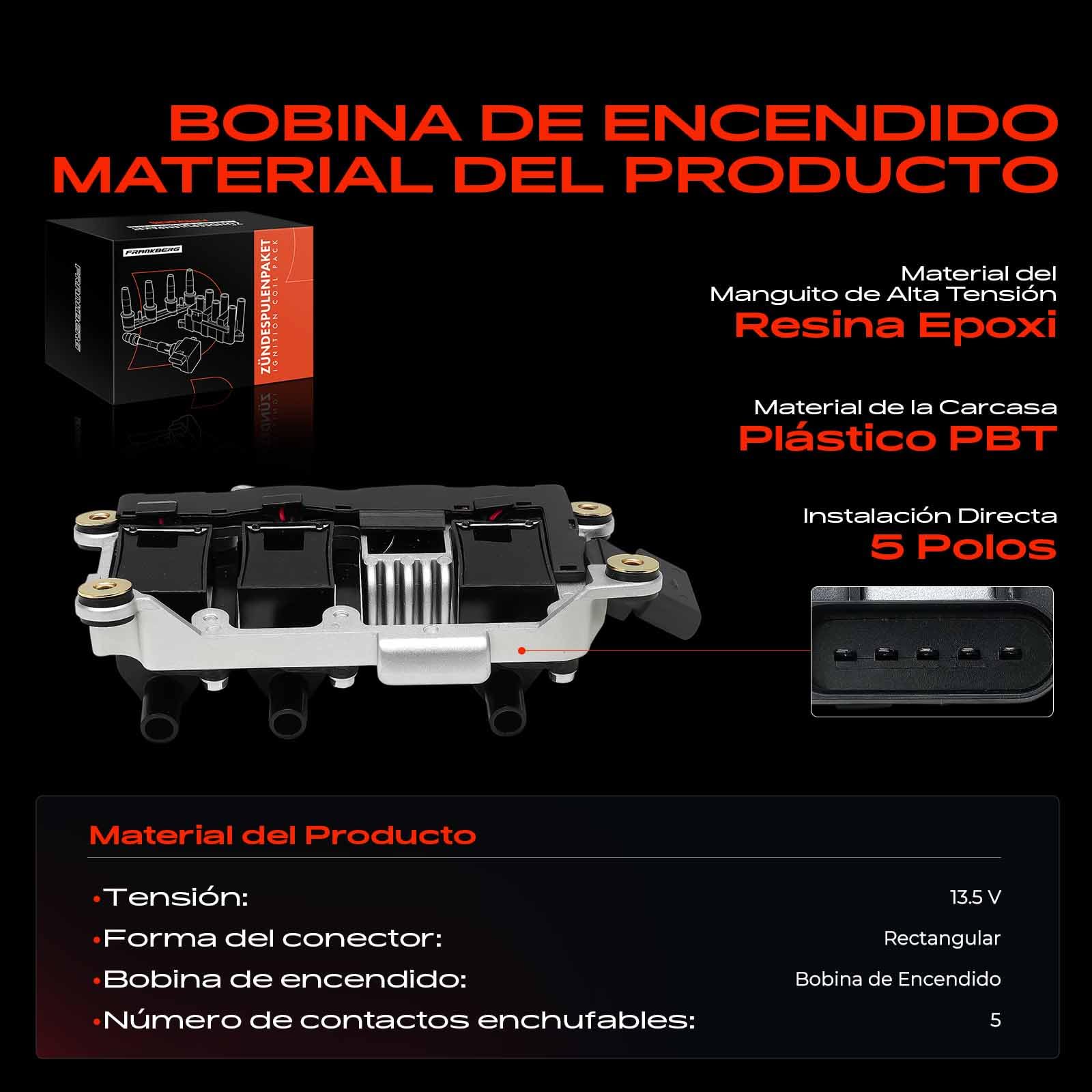 Frankberg Bobina de encendido 078905104 | Compatible con: A6 Avant 4A5, A4 Avant 8E5, A4 Avant 8D5, S.u.p.e.r.b I 3U4, P.a.s.s.a.t 3B3, P.a.s.s.a.t Variante 3B5