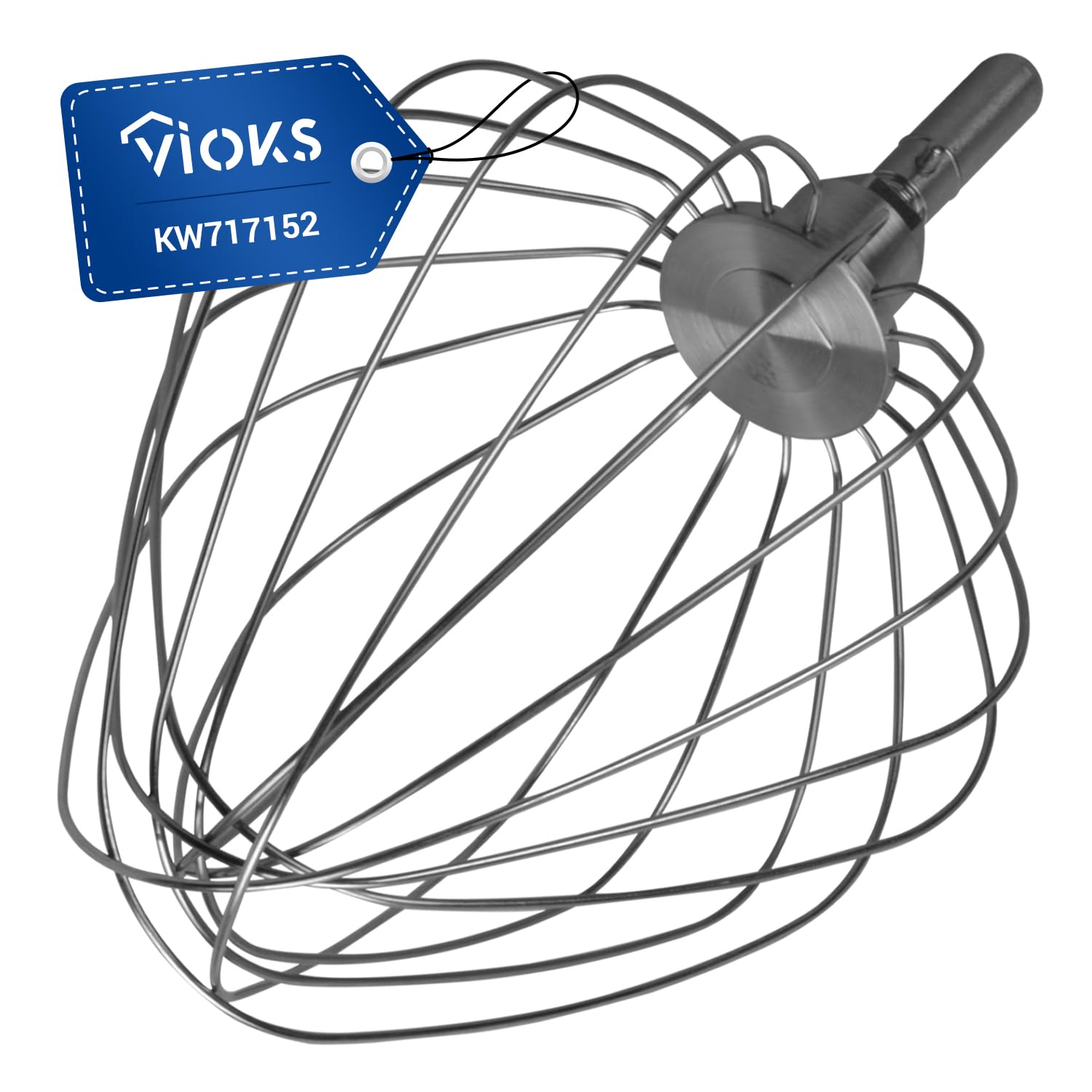 VIOKS - Batidor de cocina para robot de cocina Kenwood KW717152 Chef XL Major Cooking Chef Batidor mezclador de acero inoxidable de 9 hilos