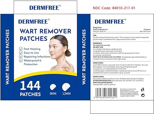 Miniatura 6 de DERMFREE Parches de tratamiento de verrugas con 1% de ácido salicílico, calcomanías hidrocoloides finas e impermeables para manos y pies, fundas
