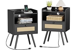 SUPERJARE Nightstands with Charging Station