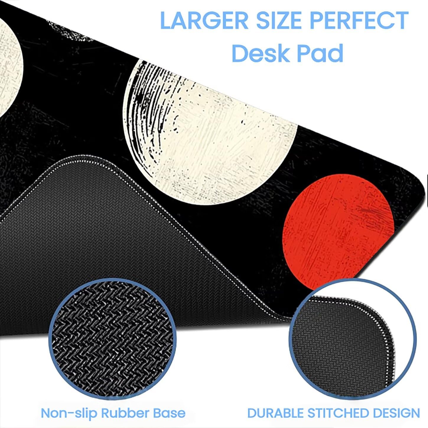 Lpfieonn Einfach Großes Schreibtischunterlage, XXL Schreibtischunterlagen, Schwarz XXL Wasserdicht Gaming Mousepad mit Vernähter Rand und Rutschfeste Gummibasis, für Laptop/Hause/Büro 120x60cm PF-3001