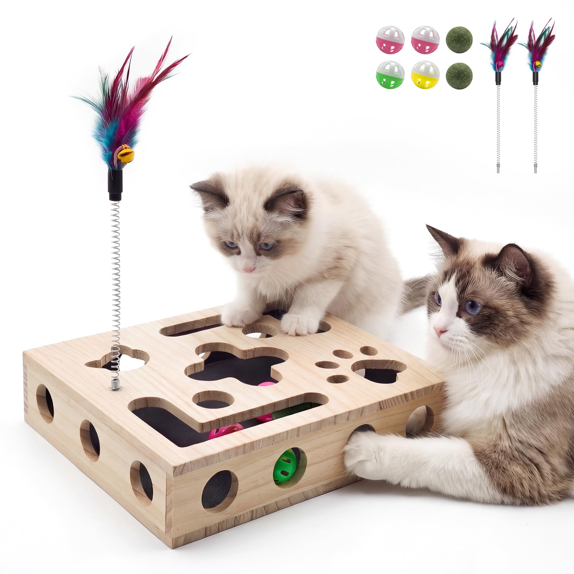 Cat Toys for Indoor Cats - Cat Nail File Box with Interactive Cat Toys, 2026 Upgraded Cat…