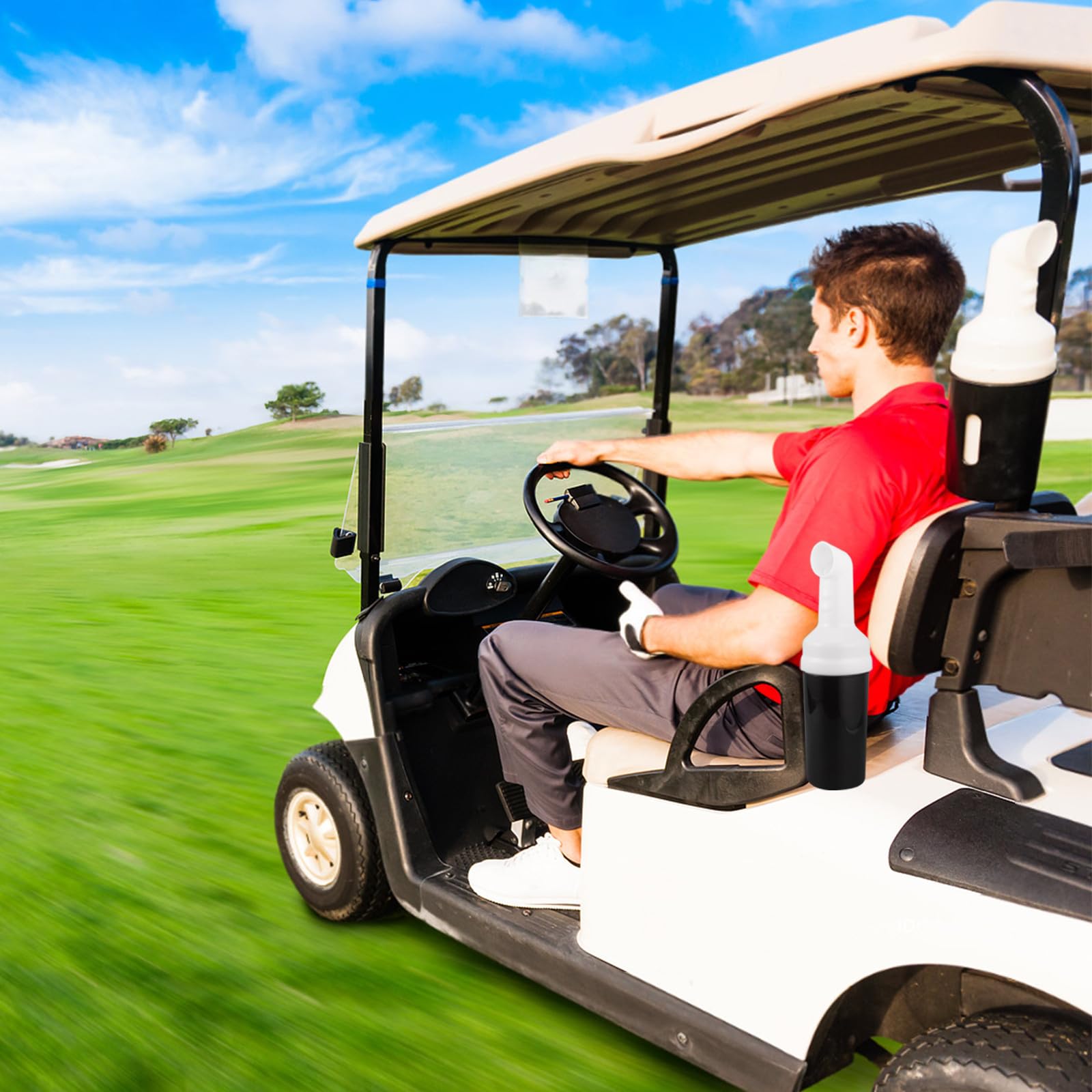 UKCOCO Golf Cart Sand Bottle mit Halterung Wetterfester Kleiner Eimer ohne Bohren Praktisches Sandflaschen zubehör für Golfwagen Schnelle Nachfülllösung für Golfplatzpflege