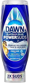 Dawn Platinum Plus PowerSuds Liquid Dish Soap, 2x17.4oz Bundle. EZ-Squeeze Bottle