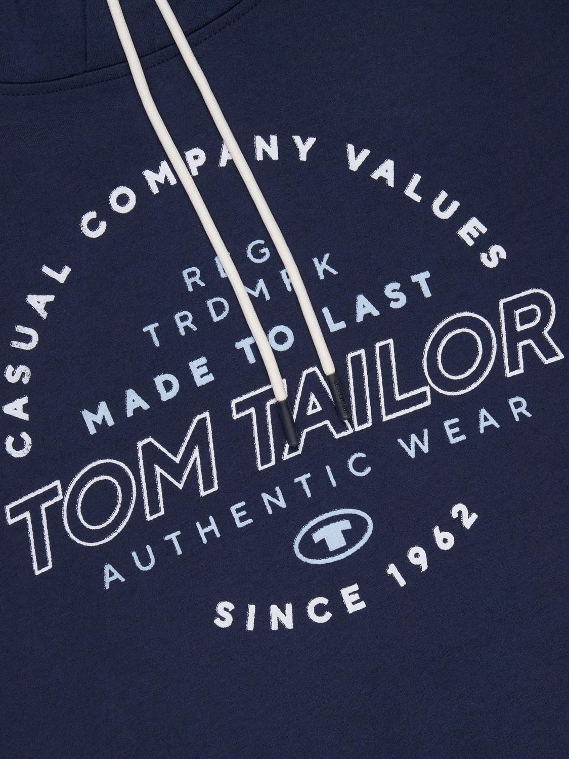 TOM TAILOR Hoodie Herren Regular Fit Kapuzenpullover Pullover Print | Schwarz Grün Blau S M L XL XXL 3XL