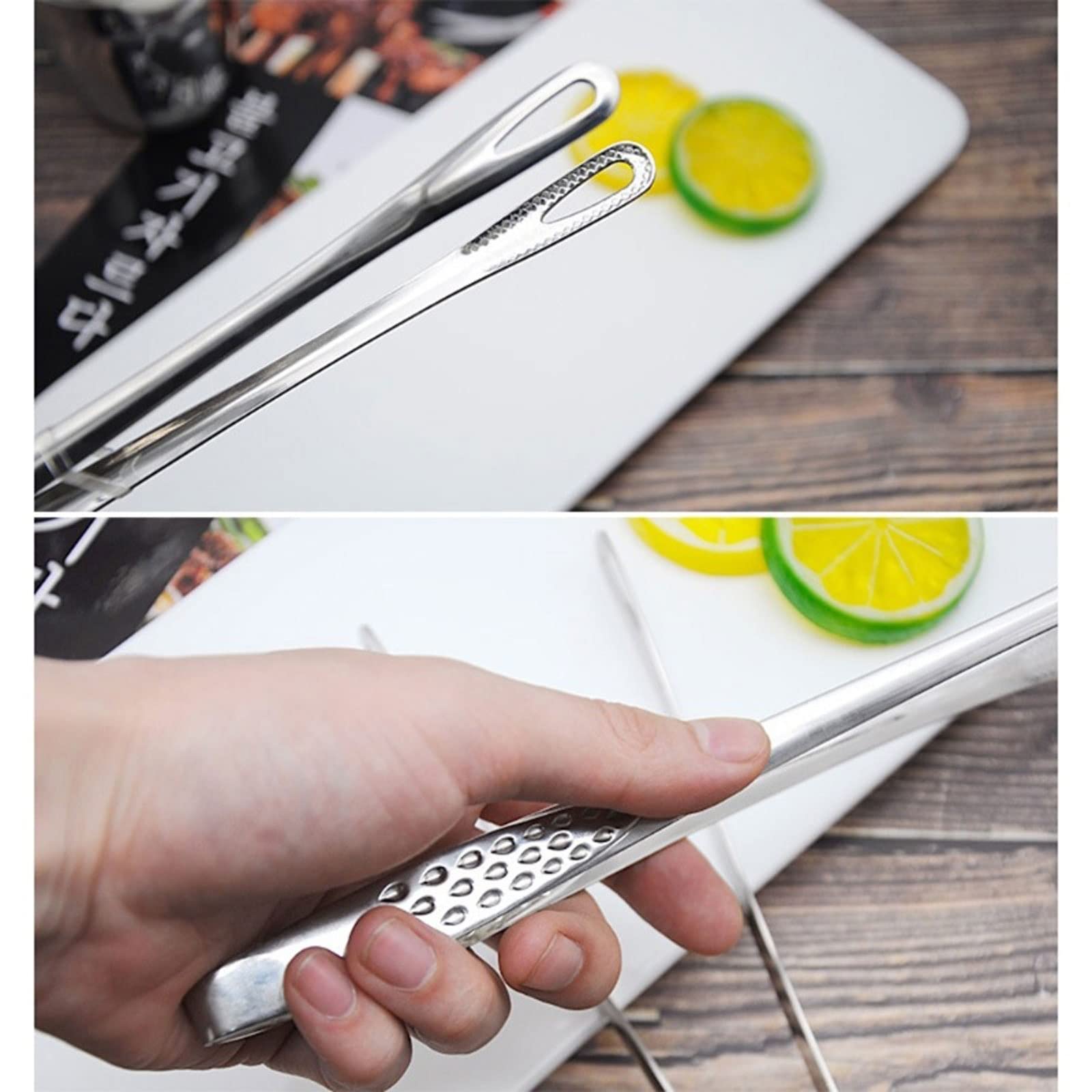 MRKU Pinzas para Bolsas de Alimentos de Acero Inoxidable, Pinzas para Barbacoa, Pinzas Extra largas, Pinzas para Servir Pan, Pinzas para repostería, Pinzas para cocinar fritos.
