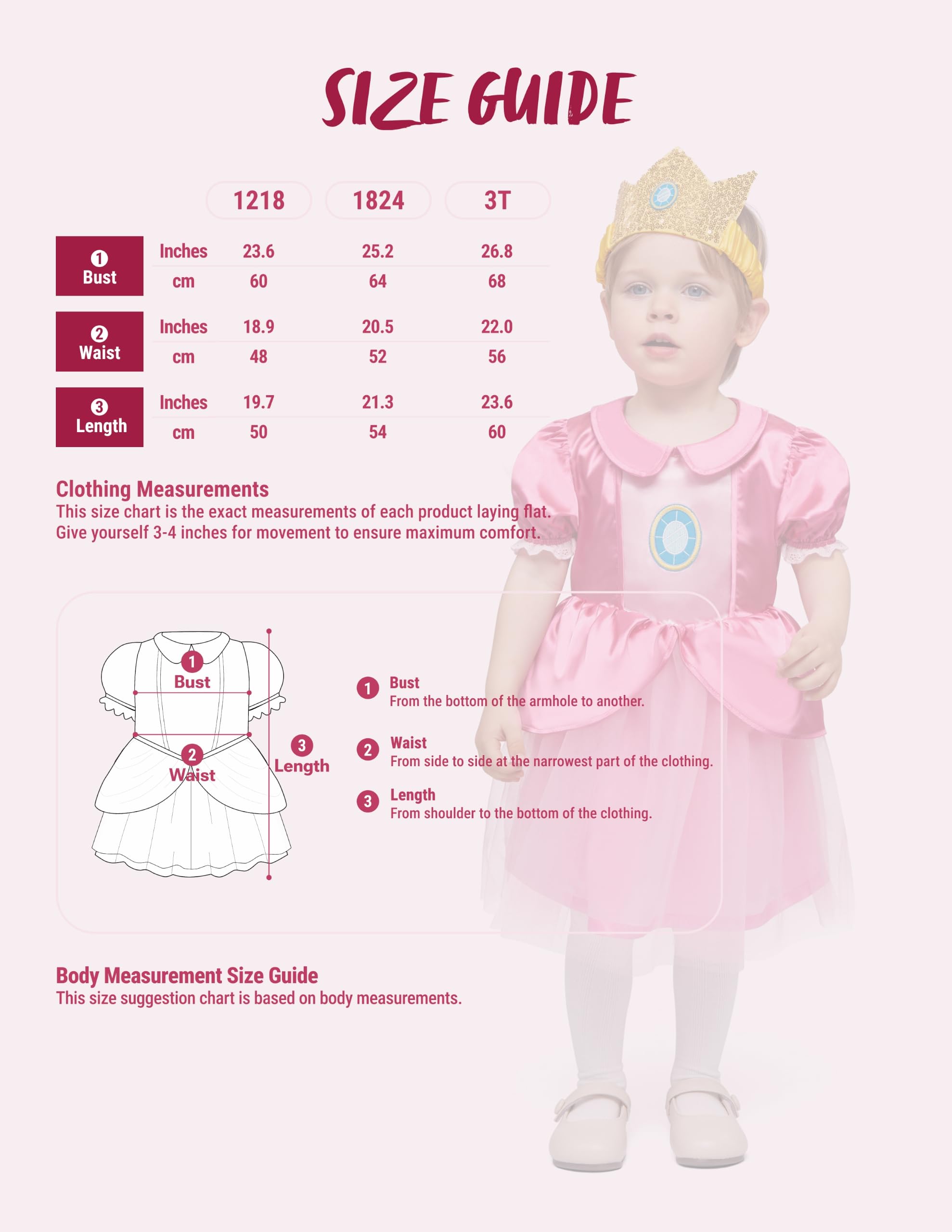Spooktacular Creations Halloween-Baby-Rosa-Kleid-Kostüm für Mädchen, Prinzessin-Kostüm für Kleinkindermädchen, Prinzessin-Tüllkleid für Halloween-Kostüm-Cosplay-Partys
