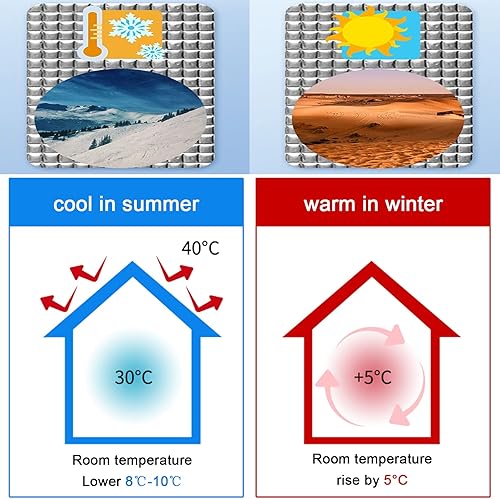Miniatura 5 de Película opaca para ventana, película reflectante de aislamiento térmico de aluminio, tinte de ventana no adhesivo, control de calor anti UV,
