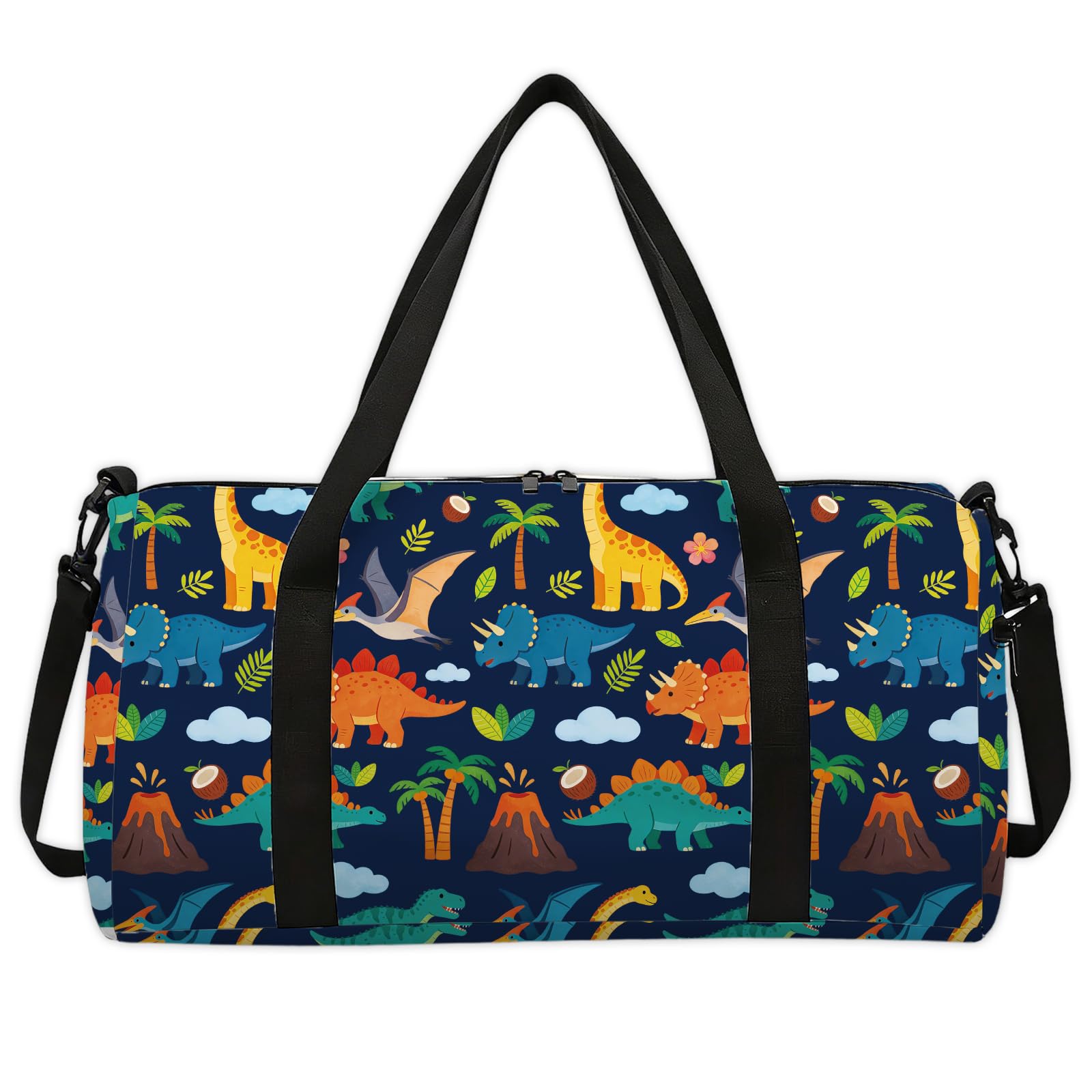 CONCHLERY Dinosaurs Sports Gym Bag Foldable 17.7x7.87x9.44 Inch