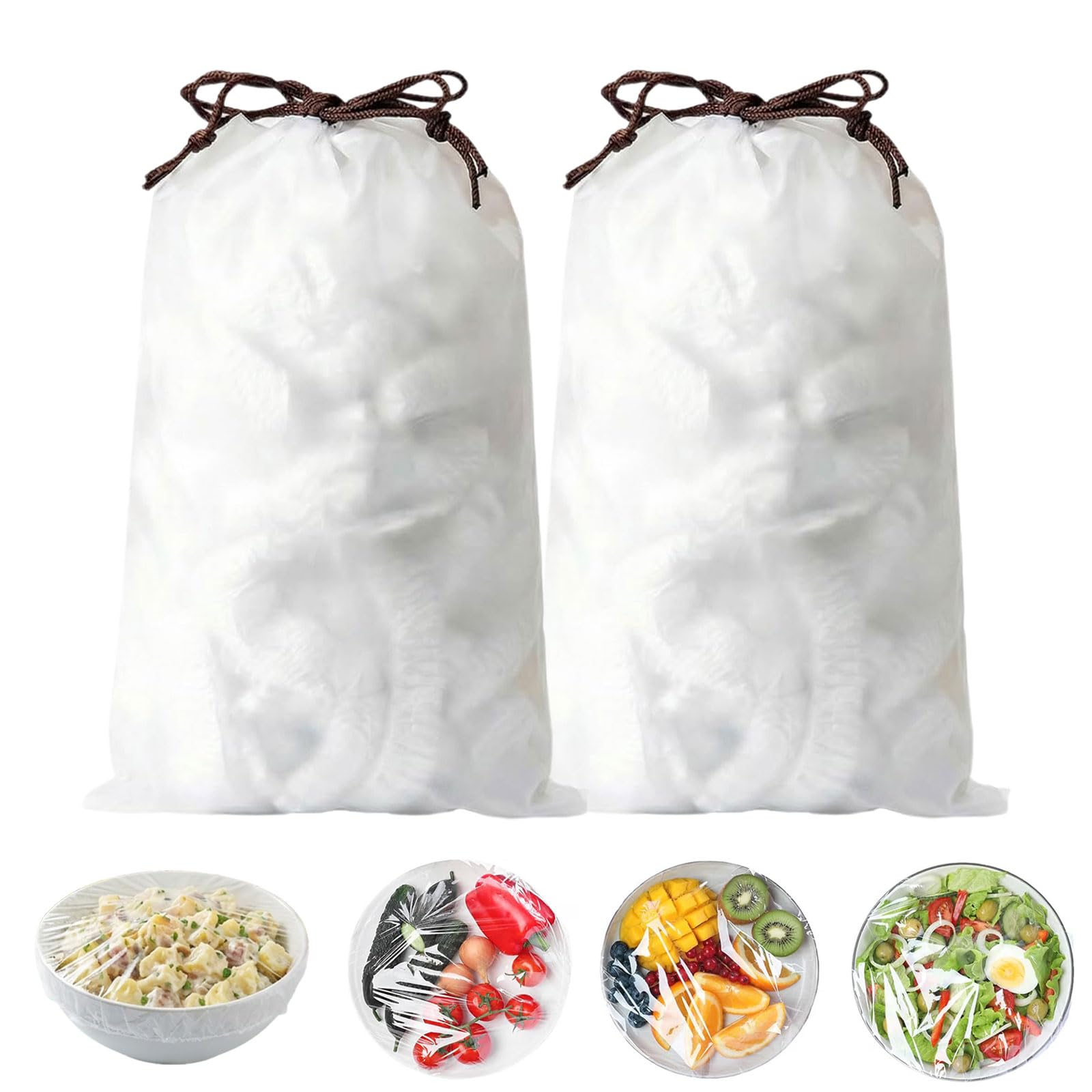 200 Pcs Disposable Food Covers With Elastic, Food Covers Plastic Stretch, For Food Storage, Universal Kitchen Supplies