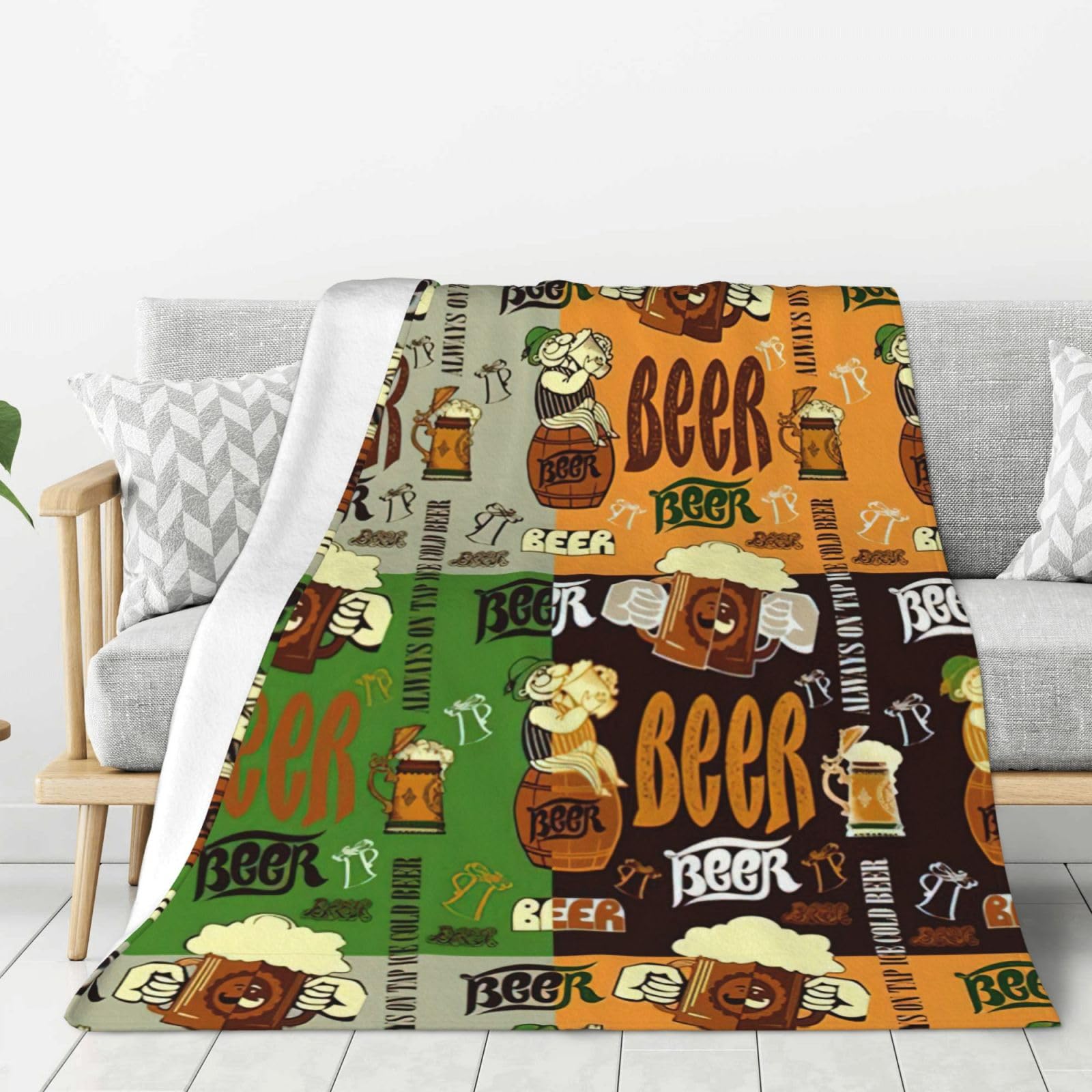 Couverture bière douce idée cadeau originale pour lit et canapé