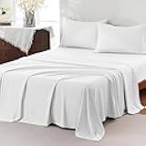 ChicView Queen Sheet Set,4 Pieces Hotel Luxury Breathable Soft Microfiber Bedsheets, Anti Pilling Deep Pockets Easy Care Bed Sheets, White