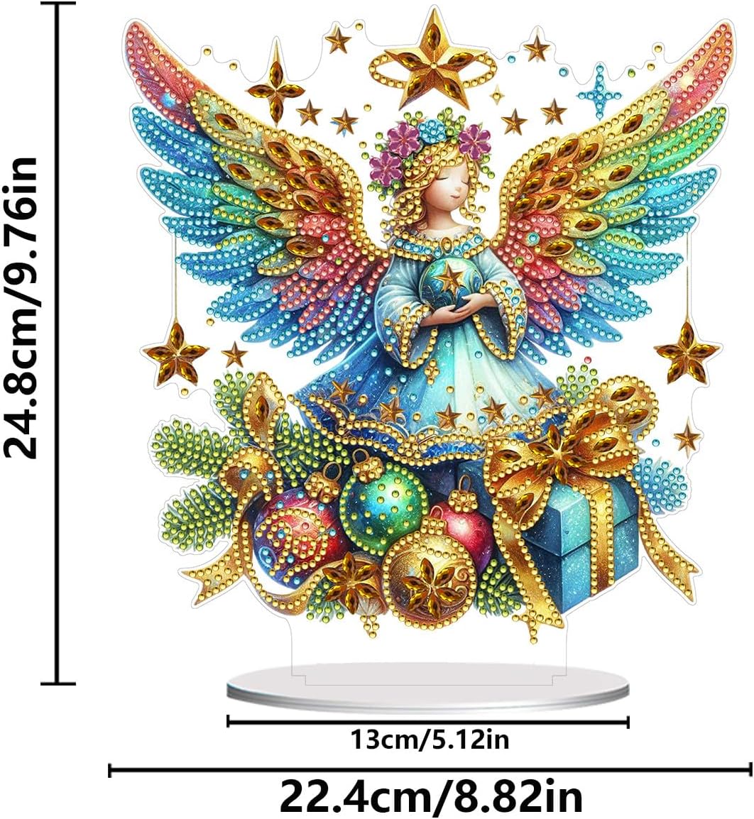 DIY Dot Diamond Ornaments for Adults, Christmas Diamond Art Painting Home Decoration Desktop Ornaments for Home Office Decor (Double-Sided Pattern Single-Sided Diamond)-#06-2PC